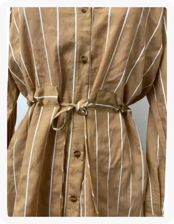 Robe chemise rayée beige PPT Style - photo numéro 2
