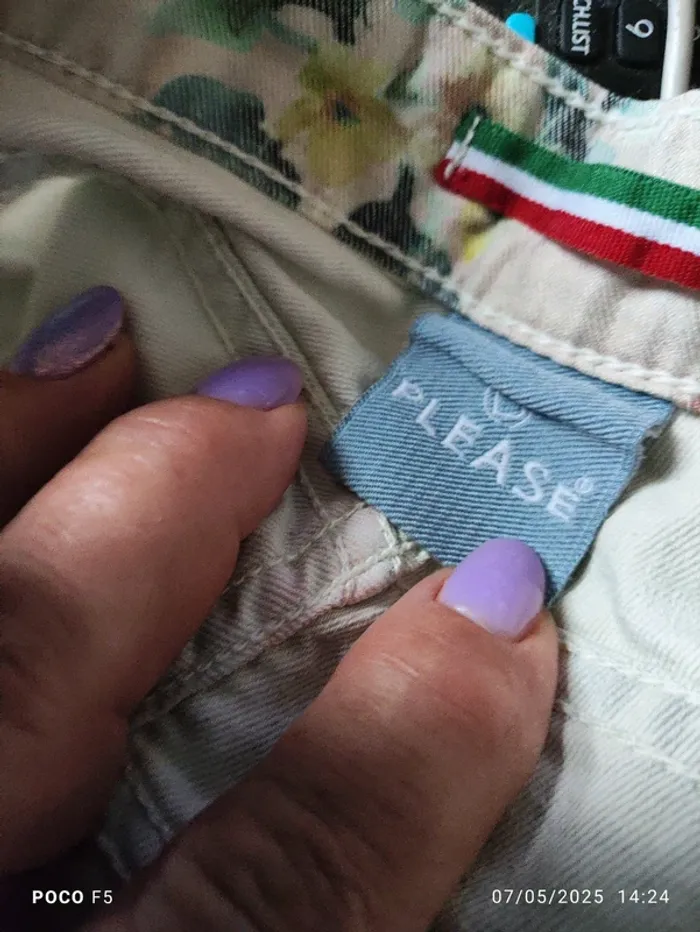 Pantalon leger façon jean  de la marque please taille medium T 40 motif - photo numéro 7