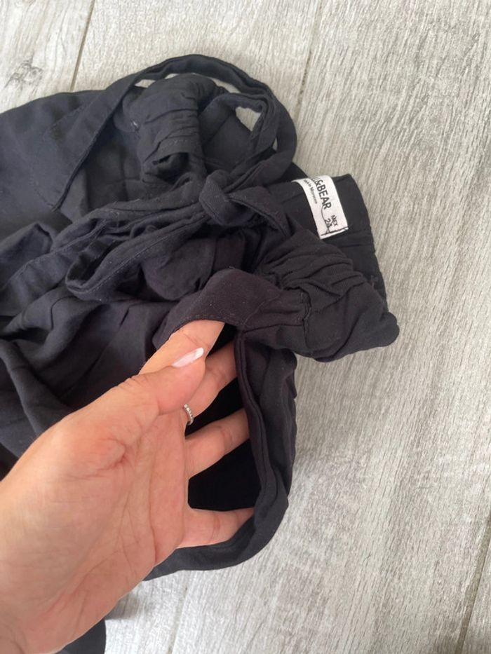 Pantalon large noir fluide – Taille élastique avec nœud - taille 34 - photo numéro 4