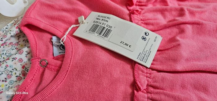 Robe et Tee-shirt Blouse 100% coton Petit Bateau Taille 18 mois - photo numéro 4