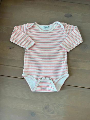 Body Bébé Kimadi Rayures Roses Manches Longues - Taille 12 Mois - Très Bon État