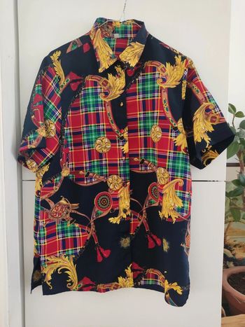 Chemise vintage imprimé foulard multicolore taille