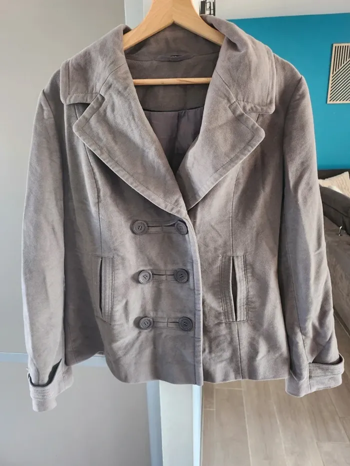 Veste manteau parka grise très bon état taille 42 M&Co