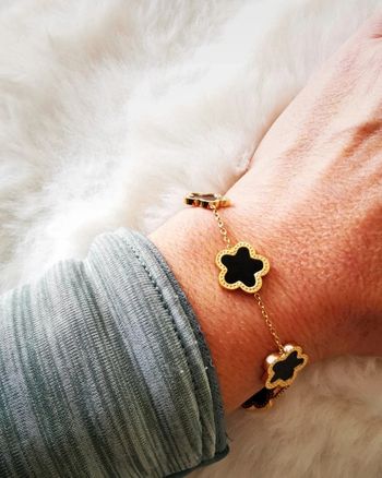 F83 bracelet gourmette acier inoxydable doré ajustable