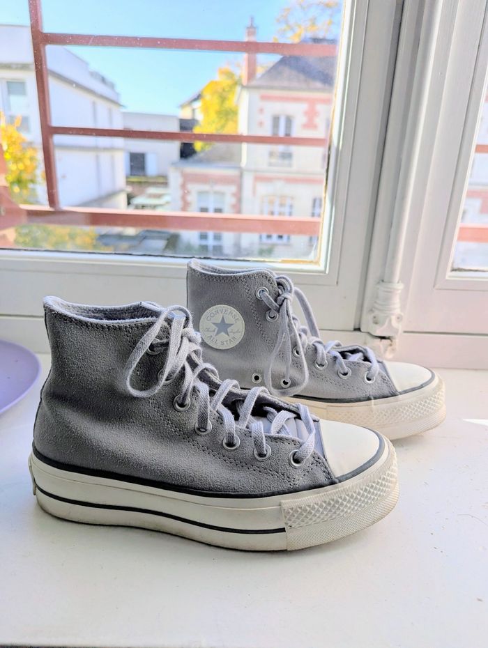 Converse allstar à plateforme bleu gris taille 36
