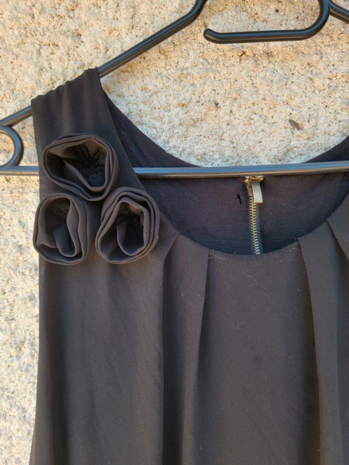 Robe longue tunique noir de fête old Money élégante - photo numéro 2