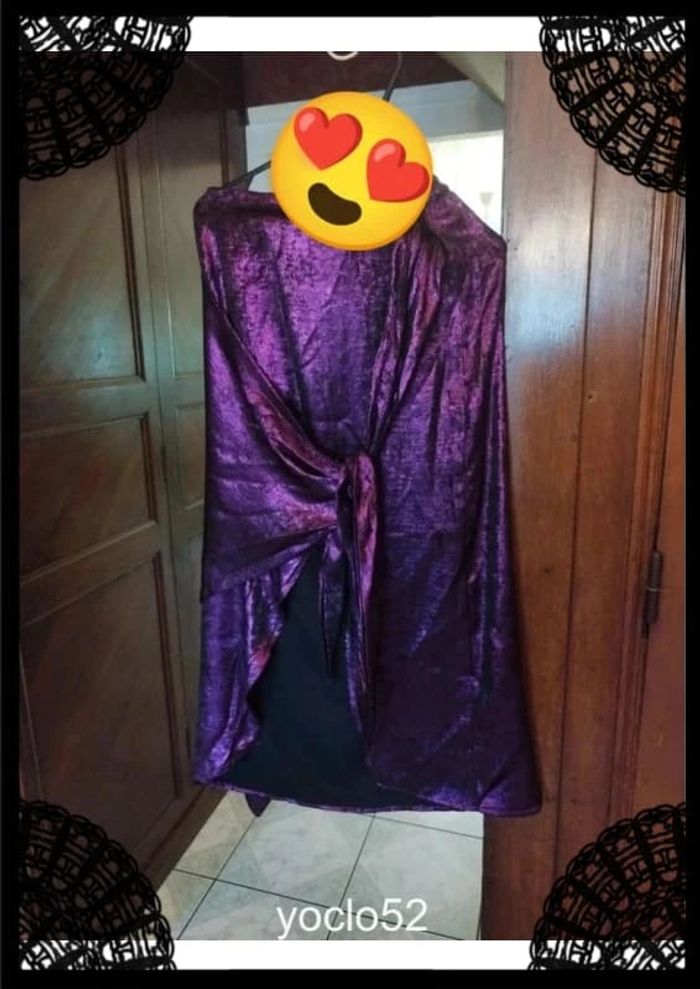 Jupe longue violette satin neuve taille S/36