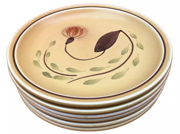 Années 1960 6 assiettes à dessert Ateliers du Revernay France (Digoin Saône-et-Loire)  Grès mat