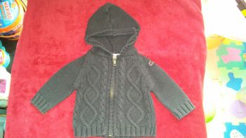 Gilet zip à capuche bleu foncé 6 mois garçon Grain de blé