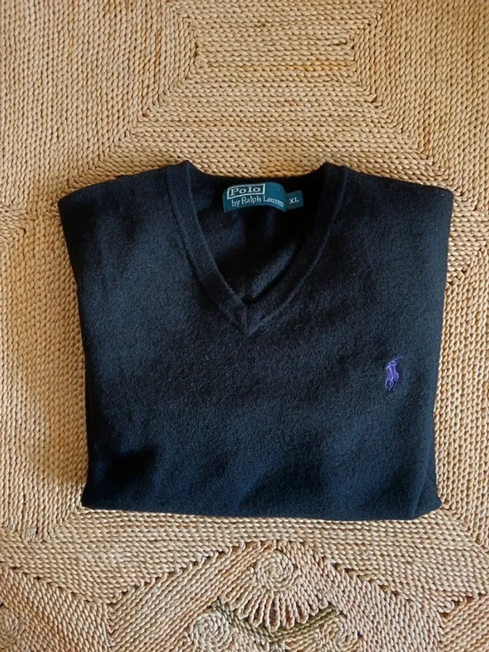 Ralph Lauren " Pull noir en Laine merinos " taille XL