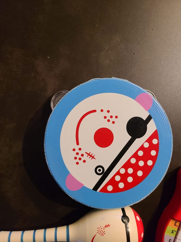 maracas en bois decoré marin pirate fleur 20 cm - instruments musique - photo numéro 4