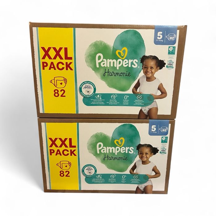 Lot de 2 XXL Pack de 82 (donc 164) couches Pampers Harmonie [taille 5 : 11 à 16 kg]