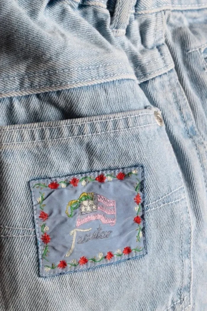 Sac cabas en denim tote bag  – Vintage vibes - photo numéro 5