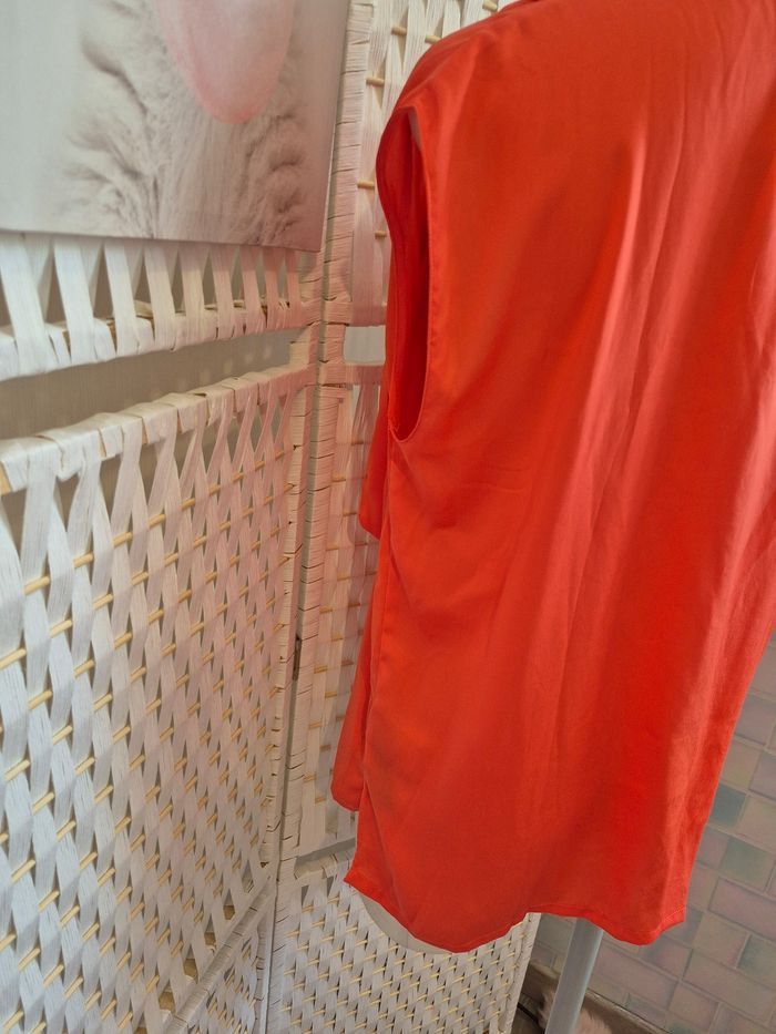 💕Joli Top saumon Darjeeling - Encolure dentelle & liens - femme T42 💕 - photo numéro 9