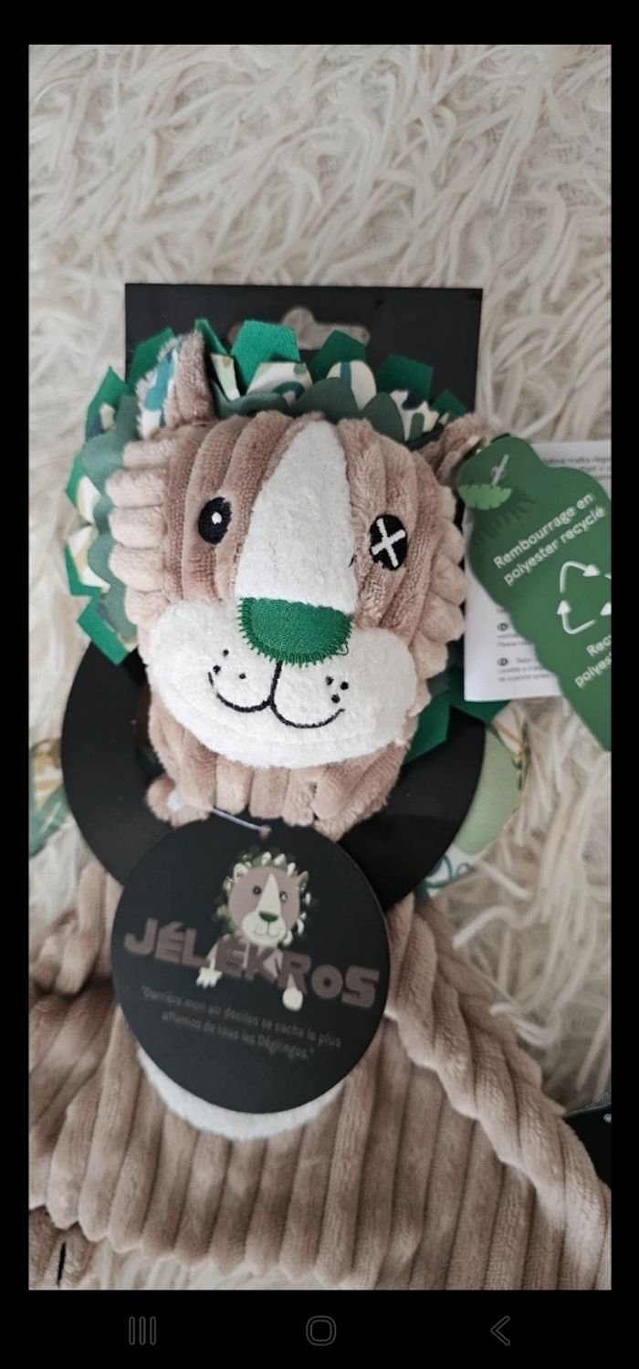 Doudou baby Jélékros le lion 🦁 Les Déglingos Neuf - photo numéro 2
