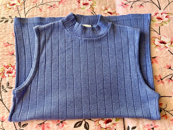 Débardeur bleu 100% coton Vintage - photo numéro 8