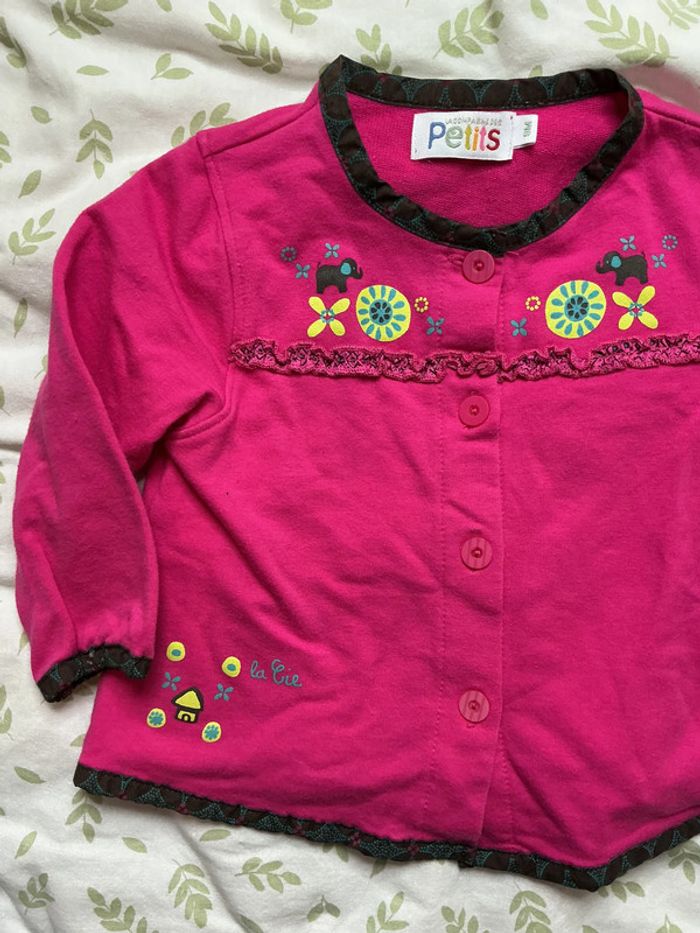 gilet léger rose à motifs 9 mois la compagnie des petits - photo numéro 6