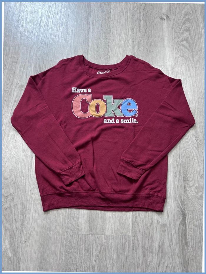 Pull vintage Coca-Cola Bordeaux Taille M - photo numéro 2