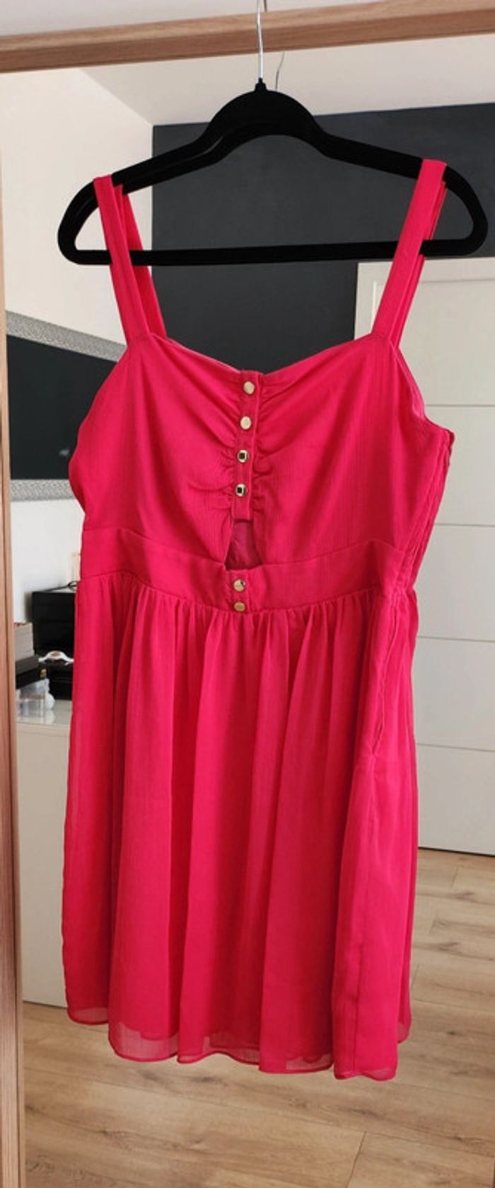 Robe fines bretelles rose pivoine taille 42 Naf Naf