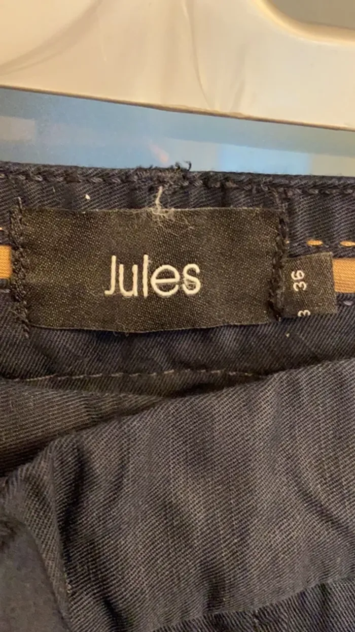 Pantalon bleu marine Jules en tissus - photo numéro 2
