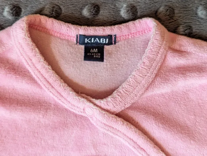 Pyjama velours bébé 6 mois Kiabi #lapin #mamanbébé #rose #chaud - photo numéro 3