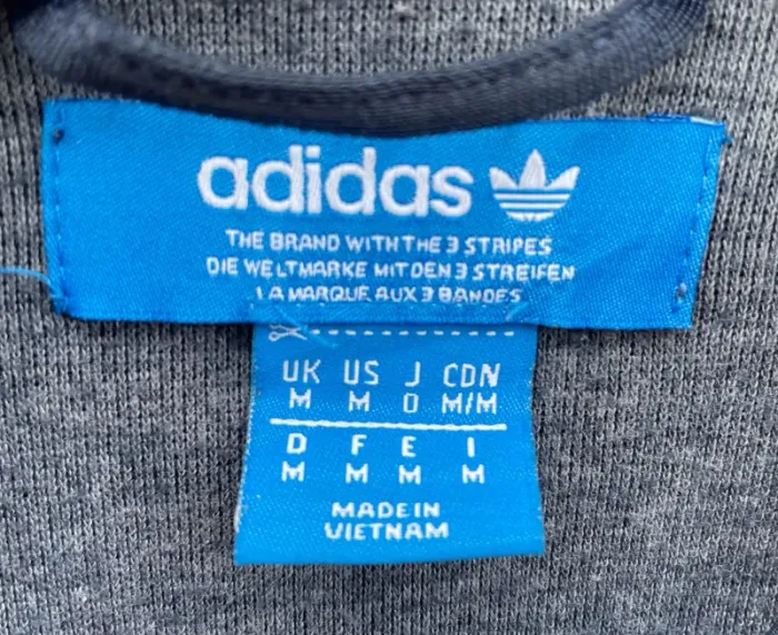 Adidas navy blue hoodie track jacket windbreaker Veste capuche coupe-vent Mens Size M - photo numéro 4