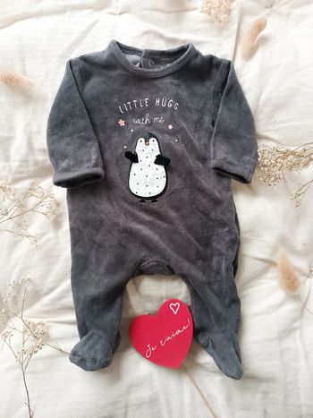 Pyjama velours mixte taille 1 mois kiabi