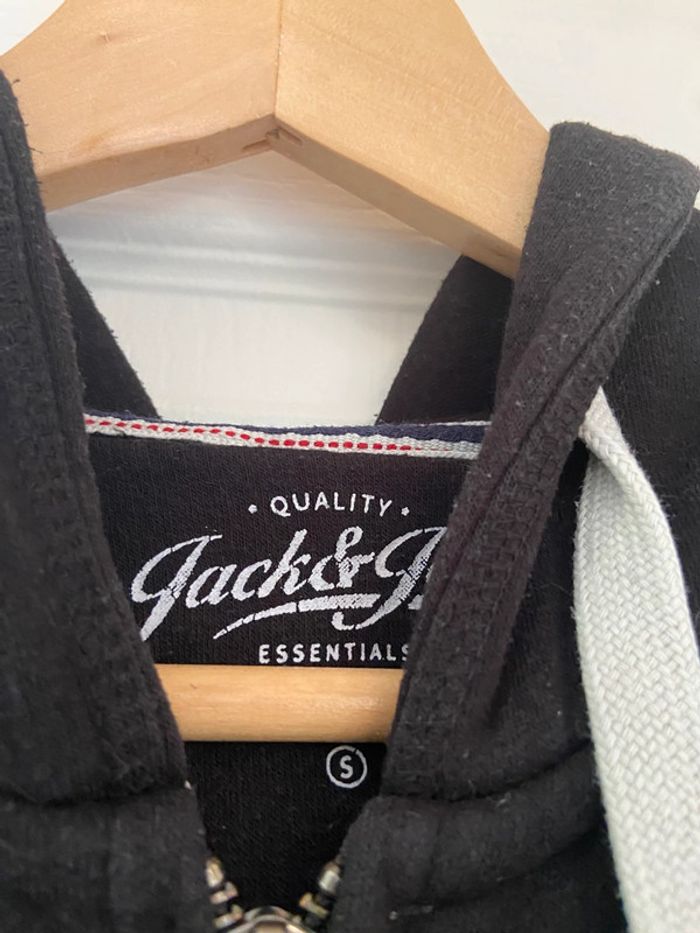 Sweat à capuche noir Jack & Jones taille S - photo numéro 3