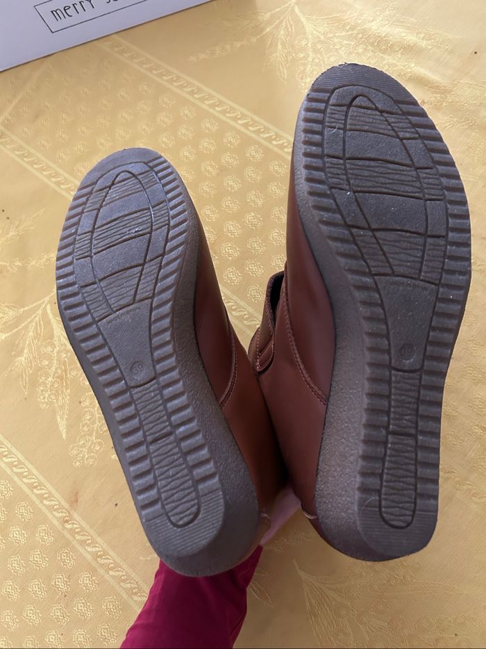 Bottines femme en cuir marron marque generico taille 39 - photo numéro 2