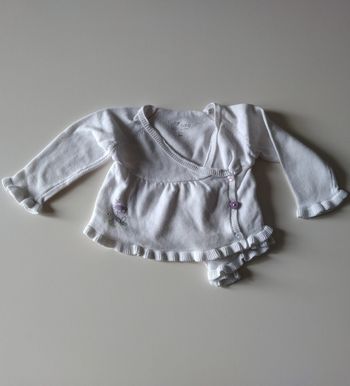 gilet blanc croisé gémo fille 6 mois