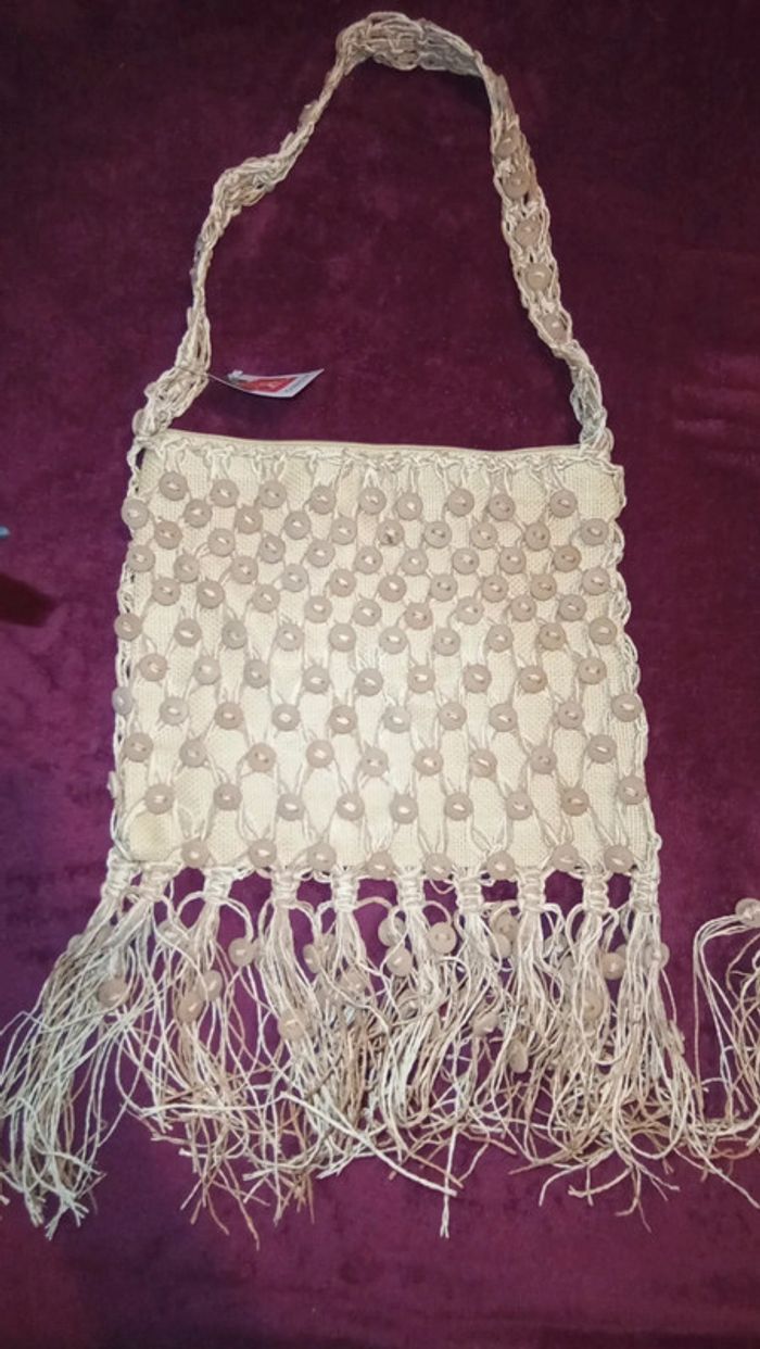 Deux magnifiques sacs à bandoulière avec boutons et franges Neufs Giada - photo numéro 2