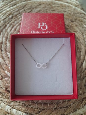 Bracelet argent céramique signe infini blanc