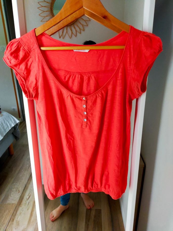 Tee shirt resserré en bas camaïeu orange taille 1 - photo numéro 3