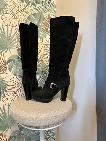 Bottes hautes daim noir San Marina t38