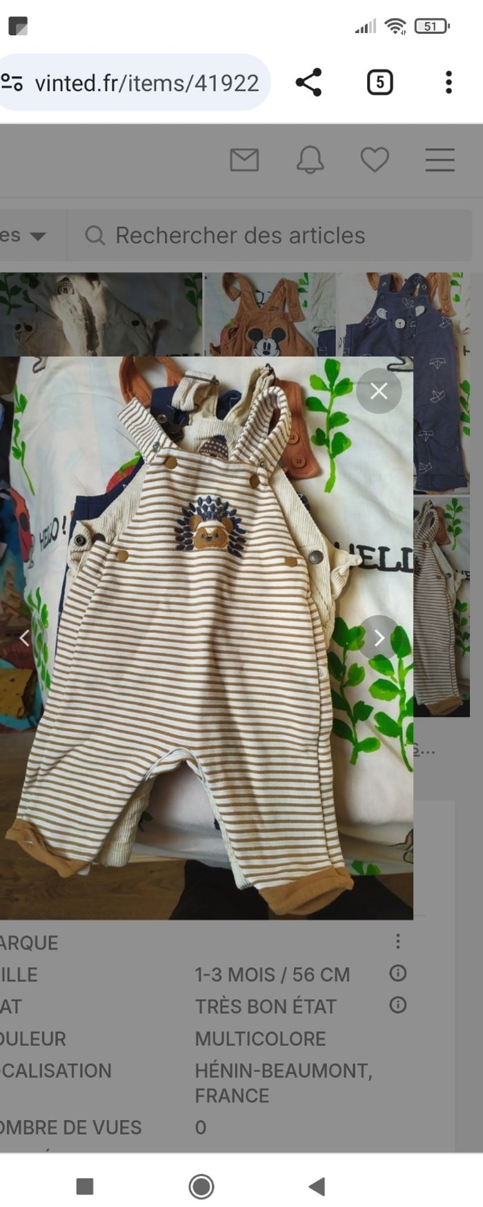 Lot 4 salopettes hiver 3 mois - photo numéro 2