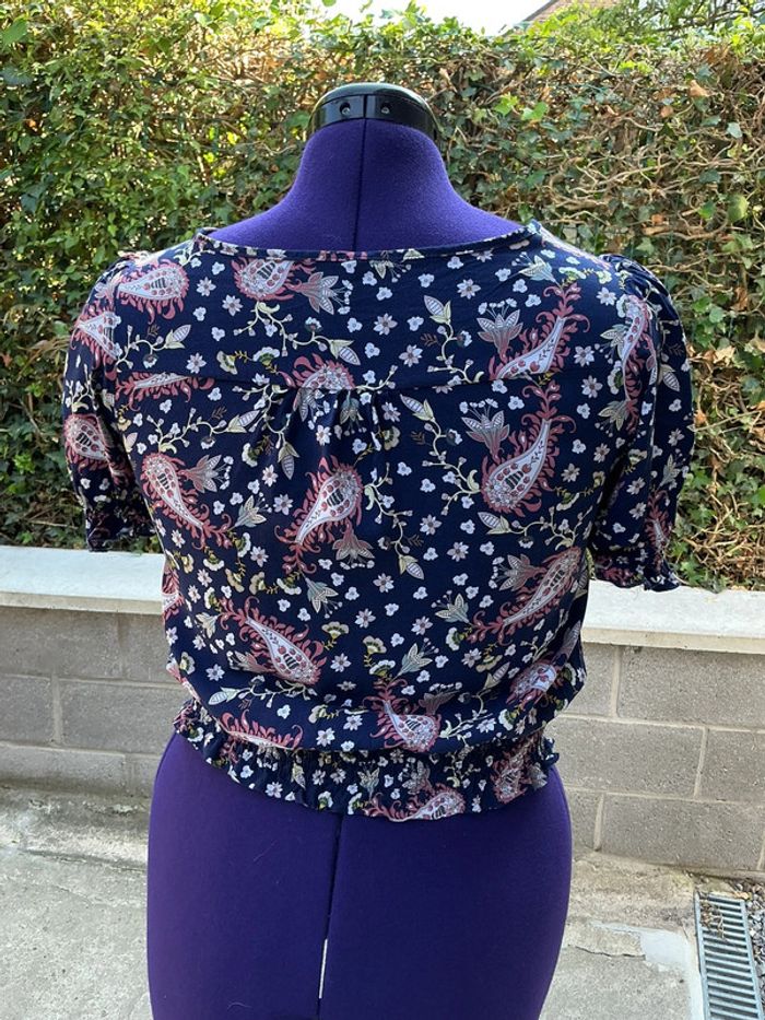 Blouse manches avec élastique ainsi qu’à la taille tons des bleus Chicorée S - photo numéro 2