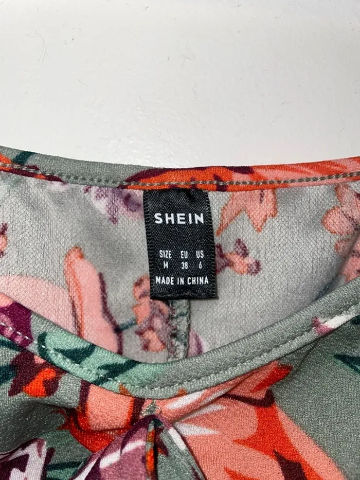 Robe kaki à fleur Shein M - photo numéro 2