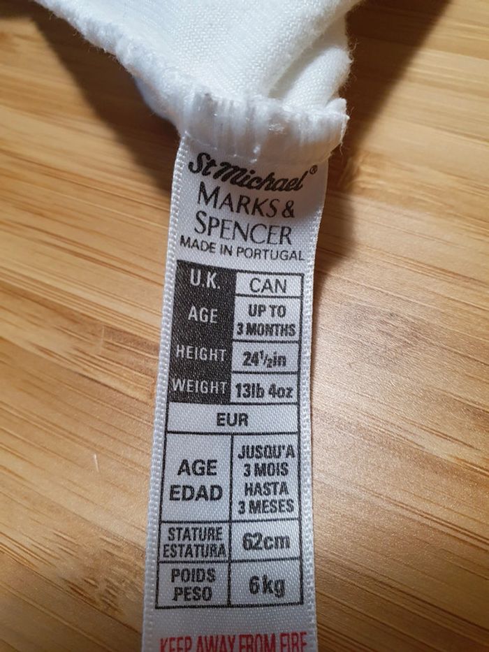 Pyjama velours taille 3 mois Marks and Spencer - photo numéro 5