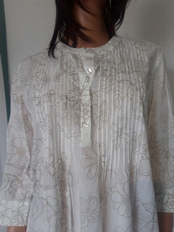 Blouse 3/4 Coton (blanc), XL / 42 / 14 - photo numéro 2