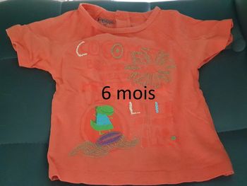 1 T shirts MC orange  6 mois la compagnie des petits