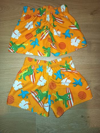 Lot shorts de bains Hawaï jumeaux garçon, Decathlon, taille 2 ans 