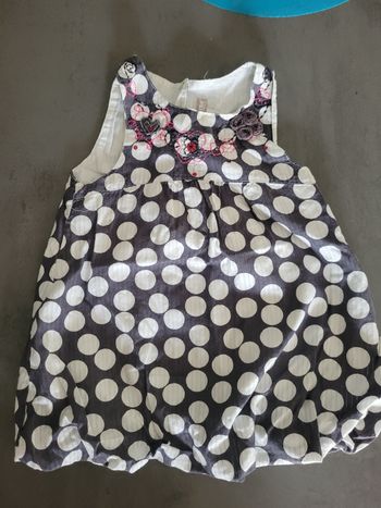 Robe manche courte à pois blanc 18 mois