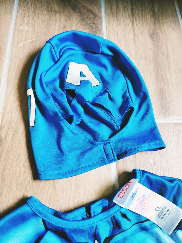🇺🇸Déguisement /costume rembourré et cagoule Captain America marvel avengers pour enfant - photo numéro 5