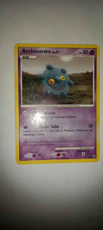 Carte pokémon archéomire