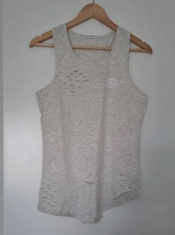 Débardeur beige chiné sans manches