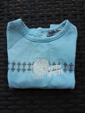 Tee-shirt bleu 6 mois manches longues