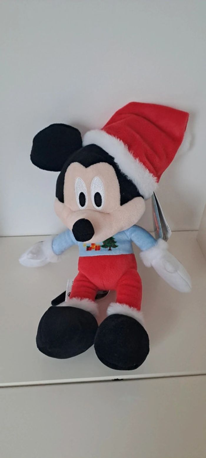 Peluche Mickey père Noël neuve