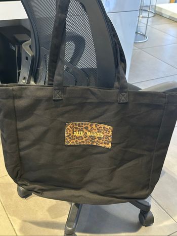 Sac cabas en toile noire Paul Marius neuf
