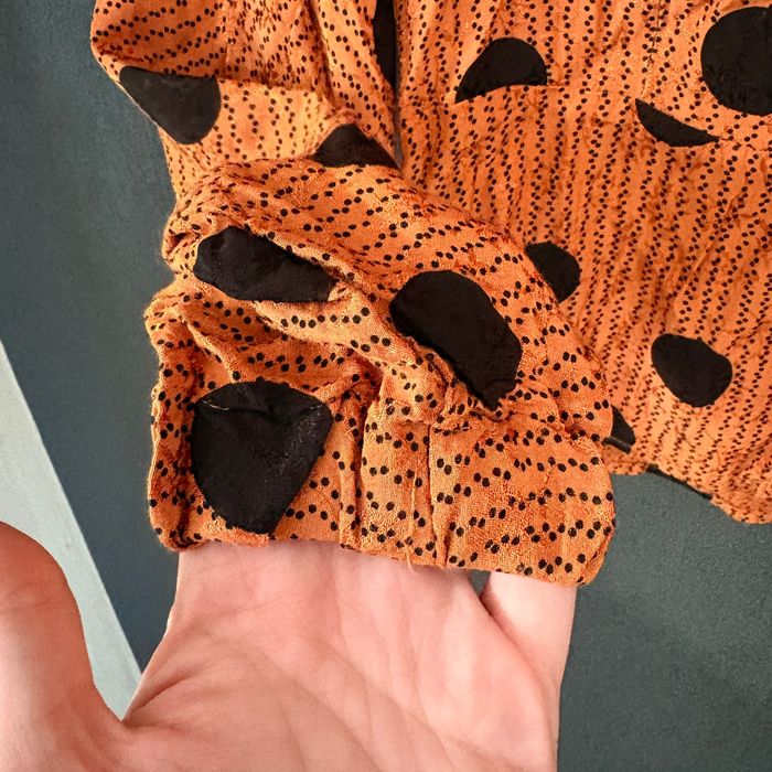 Blouse Mango à pois orange noir S - photo numéro 5