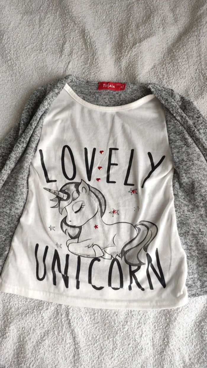 T-shirt manche longue licorne - photo numéro 2